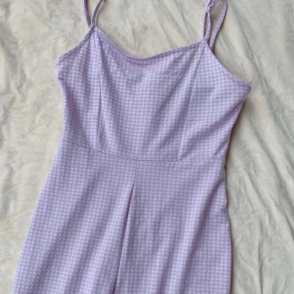 Urban Outfitters Lavender Gingham Bodycon Jumpsuit - Picture 4 of 5